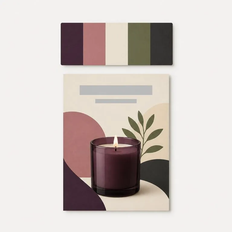 A palette reference card above a poster built in that exact palette