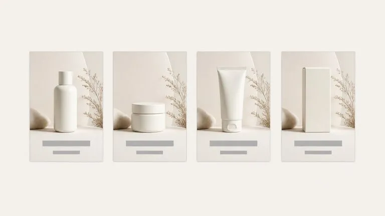 Four different products given one consistent poster treatment across a series