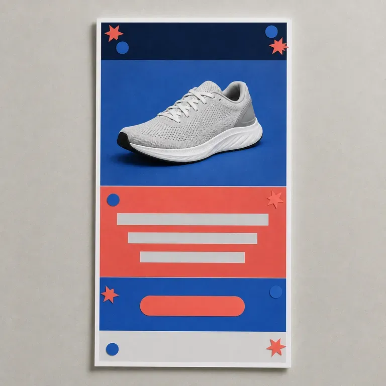A festive-themed email layout with decorative colour accents in the corners