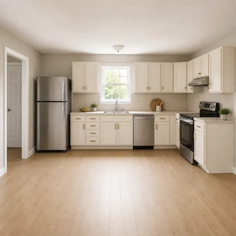A close-up of a classic, timeless kitchen after a redesign