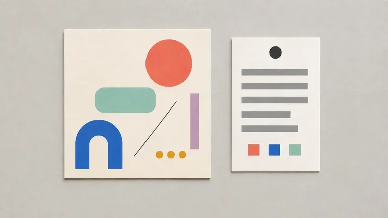 A social-media style abstract render beside its prompt card